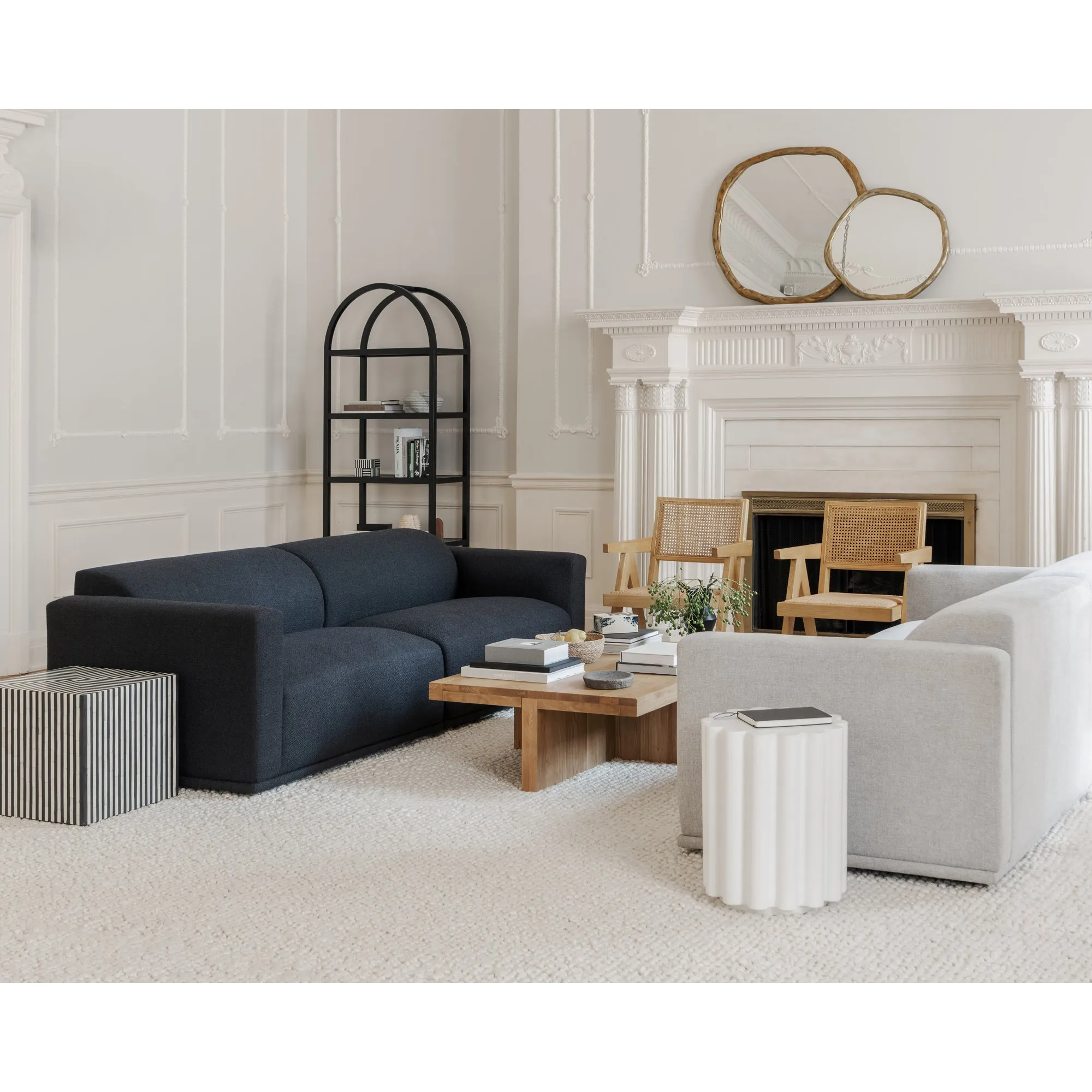 Ebony Swirl Side Table - Art Deco Inspired Design