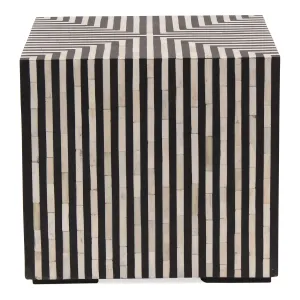 Ebony Swirl Side Table - Art Deco Inspired Design