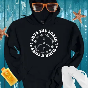 Eco Friendly Black Hippie Hoodie With Peace Symbol Design