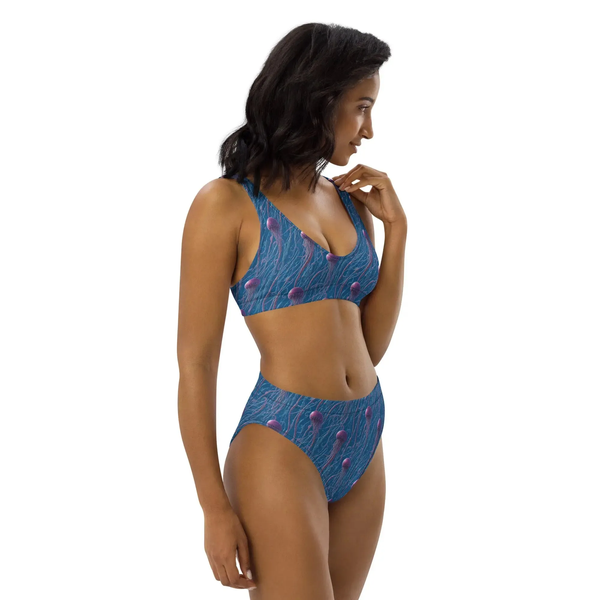 Eco Retro Bikini Blue and Violet Jellyfishes