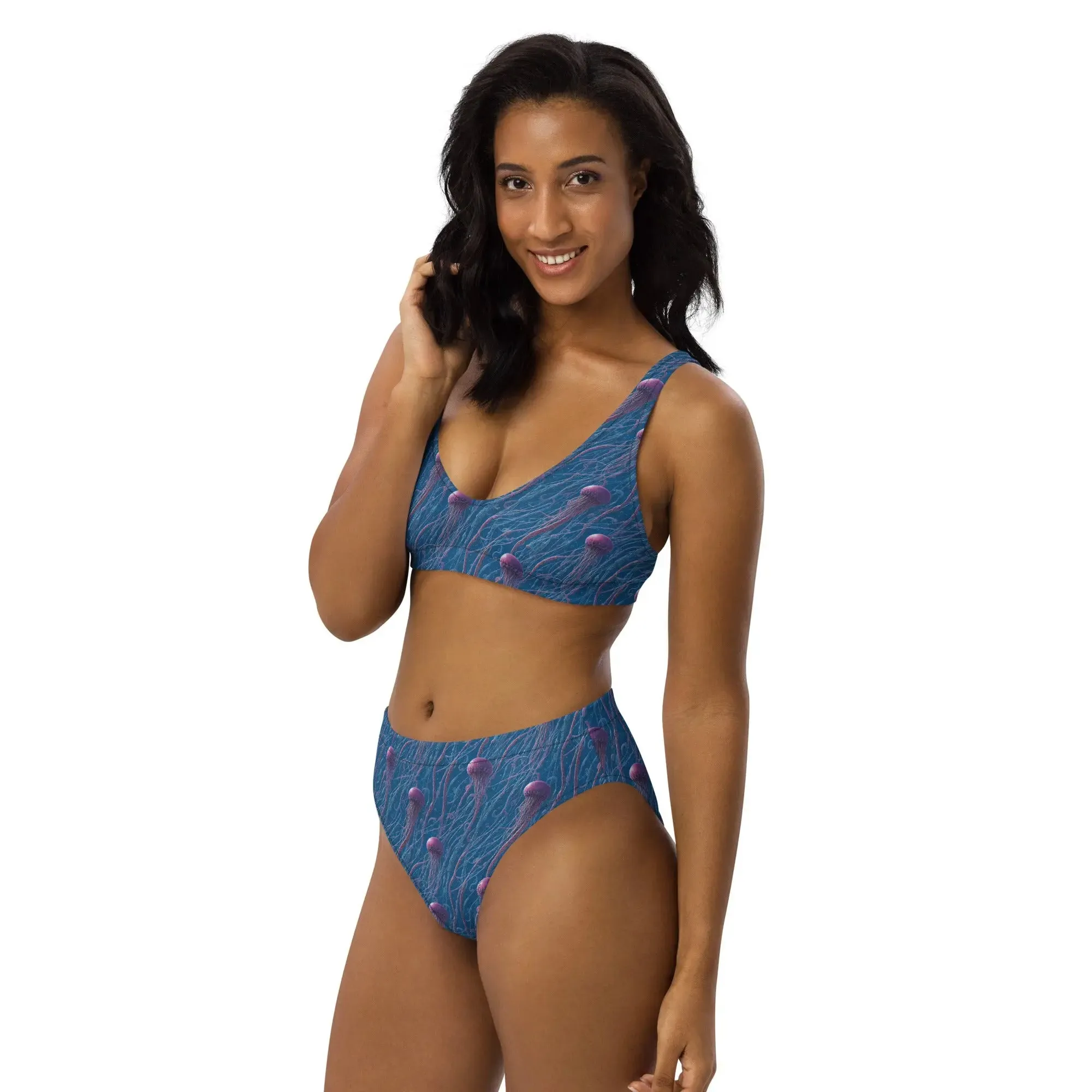 Eco Retro Bikini Blue and Violet Jellyfishes