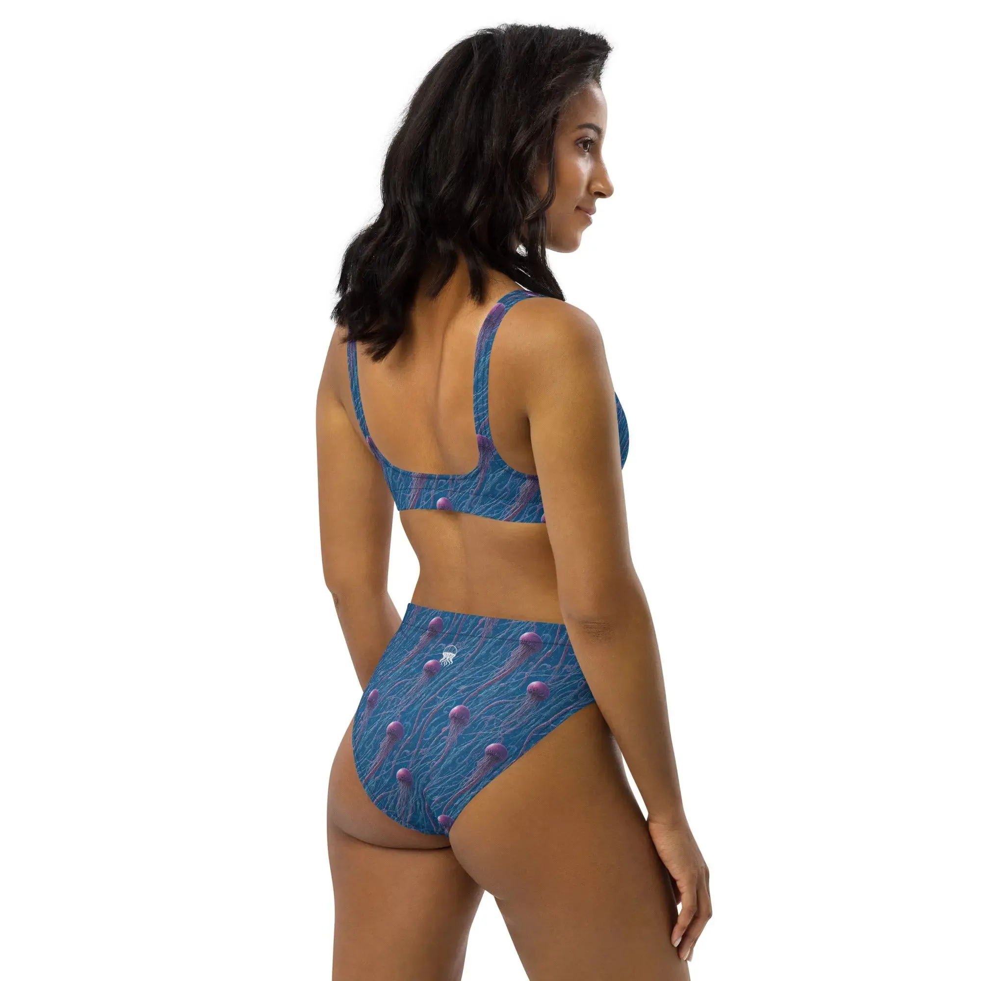 Eco Retro Bikini Blue and Violet Jellyfishes