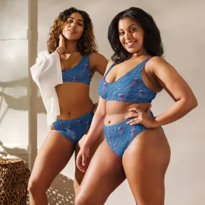 Eco Retro Bikini Blue and Violet Jellyfishes