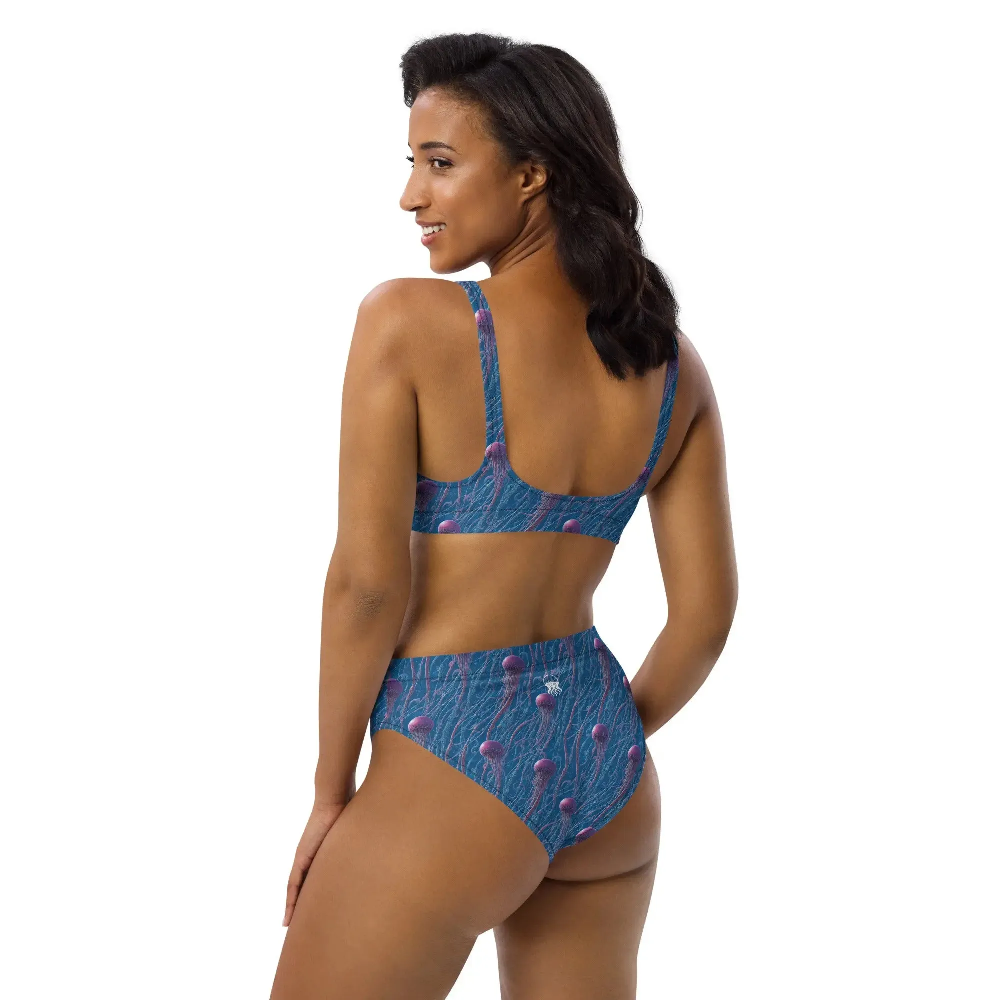 Eco Retro Bikini Blue and Violet Jellyfishes