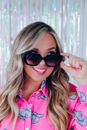 Ellure Oversized Fashion Sunglasses - Black