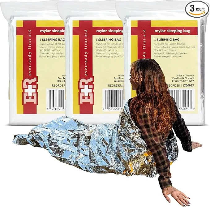 Ever Ready First Aid Emergency Space Mylar Survival Camping Sleeping Bag 36” x 84”