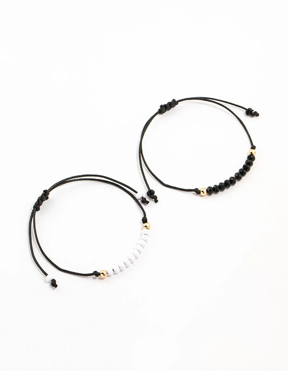 Fabric Beaded Rope Bracelets 2-Pack