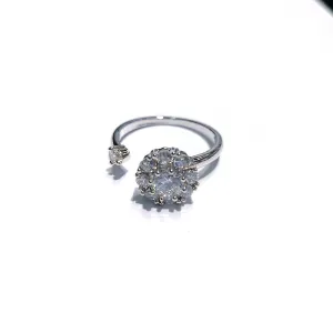 Fashion Cool Rotatable zircon couple ring