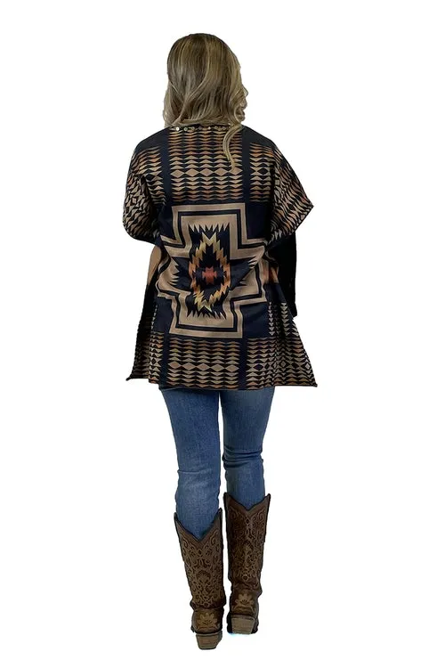 Fashion Express Aztec Cross Poncho