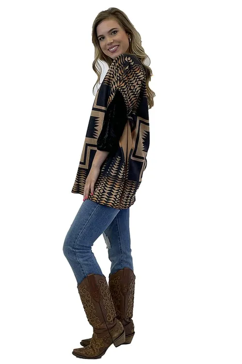 Fashion Express Aztec Cross Poncho