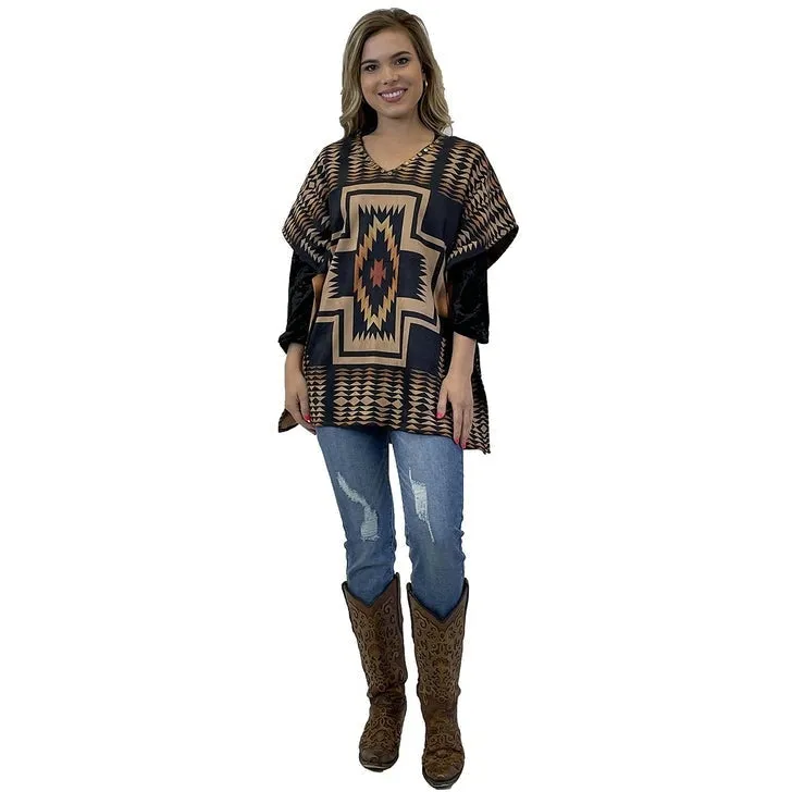 Fashion Express Aztec Cross Poncho