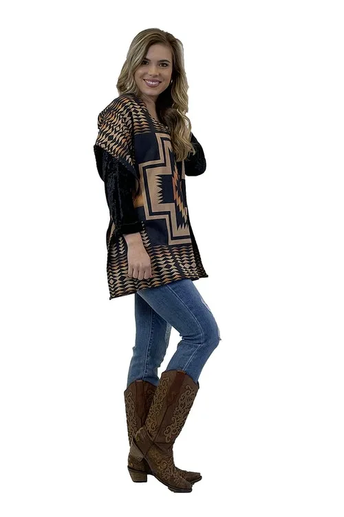 Fashion Express Aztec Cross Poncho