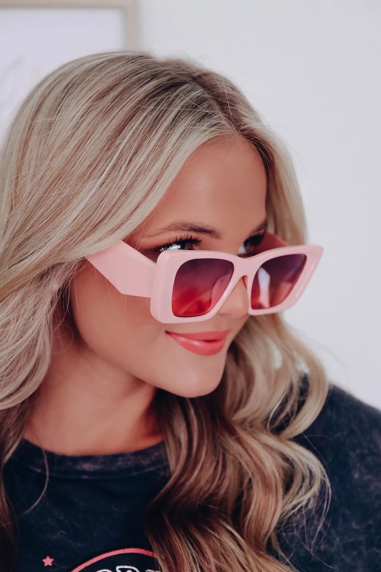 Fashion Frame Oversized Cat-Eye Sunglasses - Pink