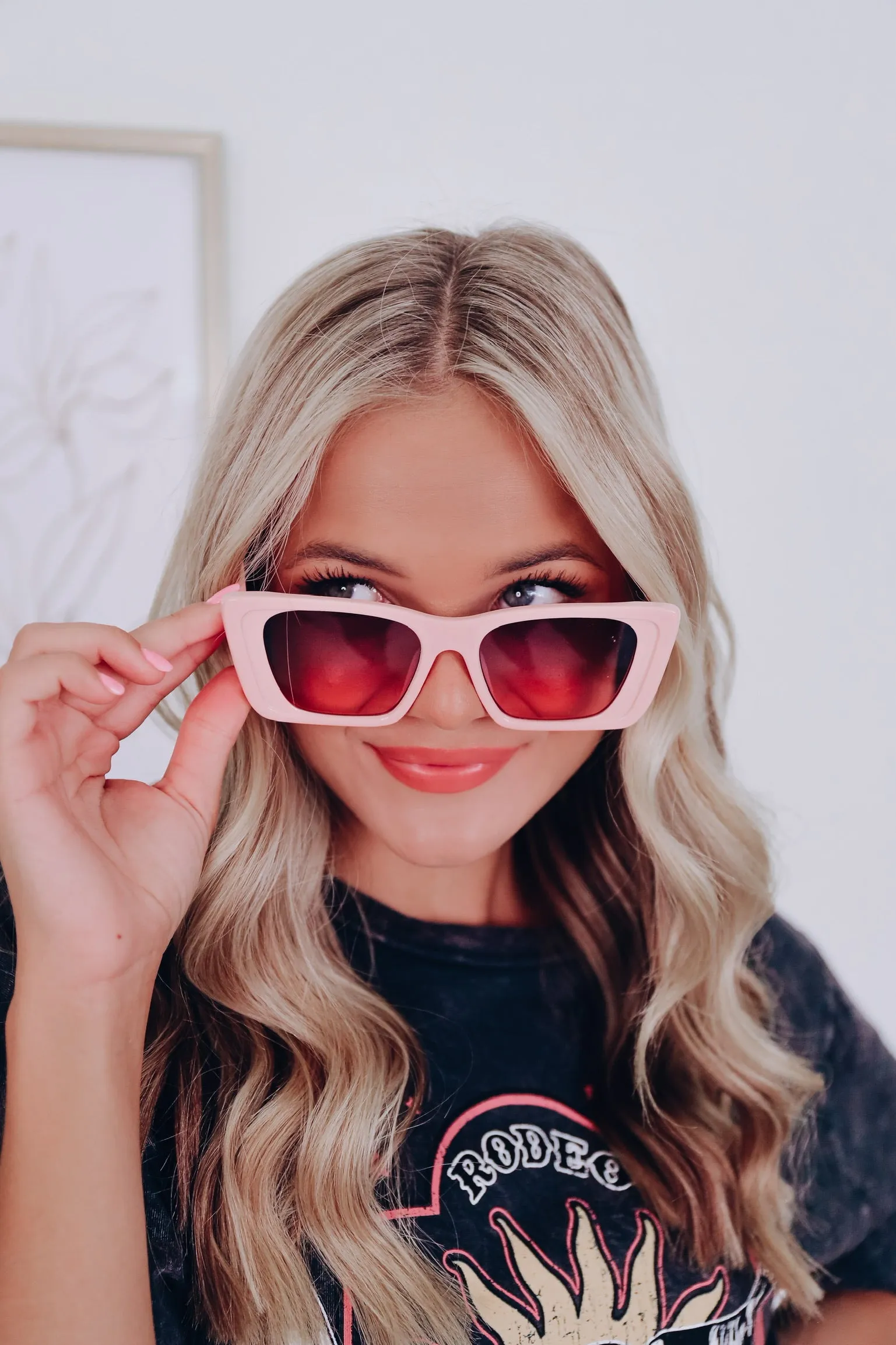 Fashion Frame Oversized Cat-Eye Sunglasses - Pink