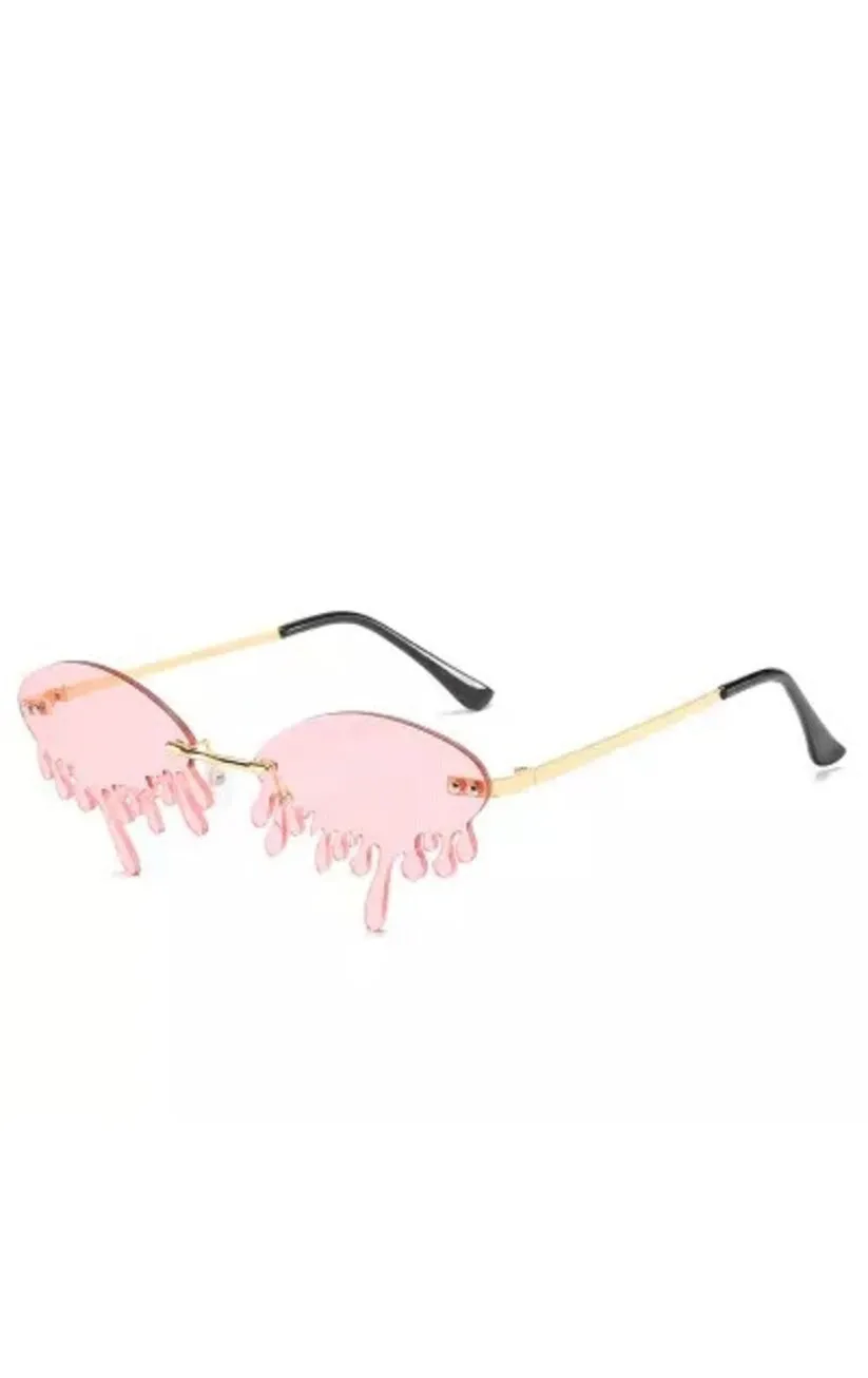 Fashion Light Pink Drip Sunglasses