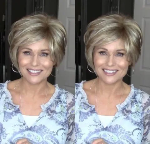 Fashion mixed gold short wig
