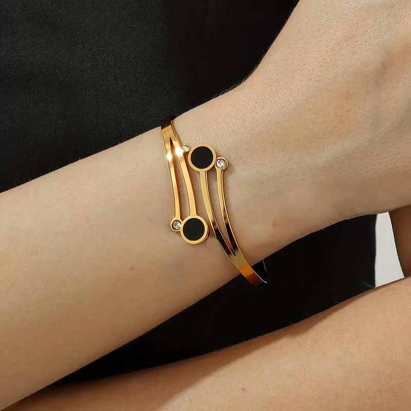 Fashionable stainless steel gold plated Anti Allergy bangle bracelet for Women