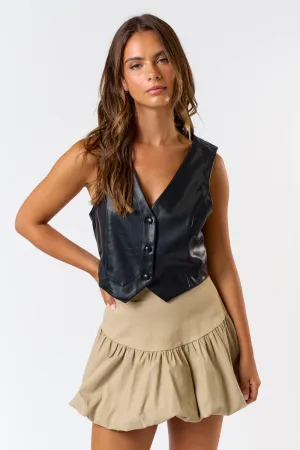 FAUX LEATHER VEST