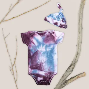 Faye Organic Tie Dye Baby Bodysuit   Hat