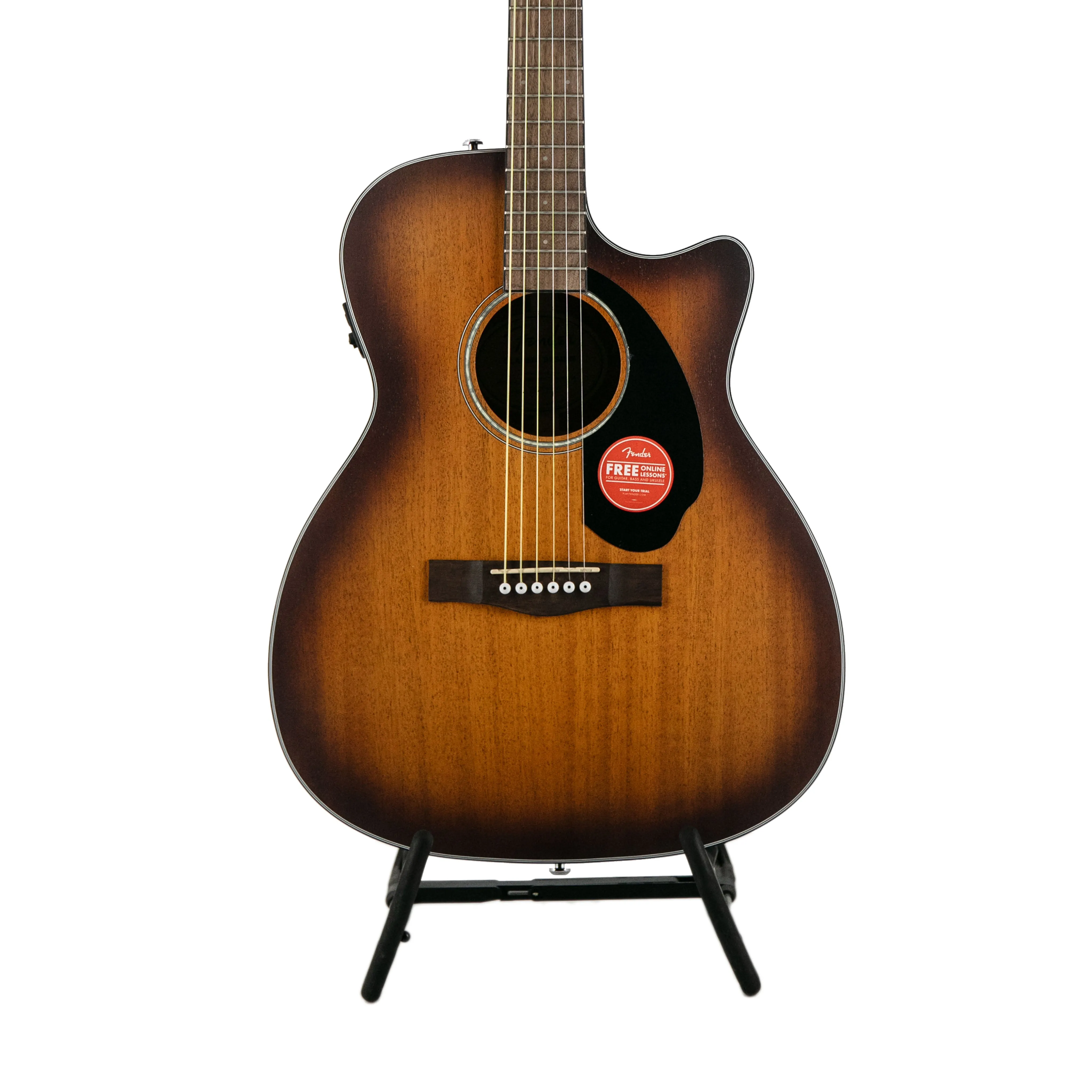 Fender Limited Edition CC-60SCE All-Mahogany Acoustic Guitar, Satin Aged Cognac Burst