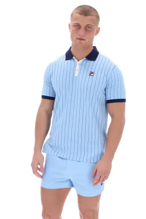 Fila BB1 Classic Vintage Striped Polo In Bell/Fila Navy