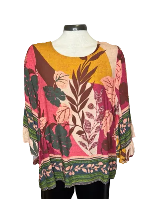 Floral Border Challis Top