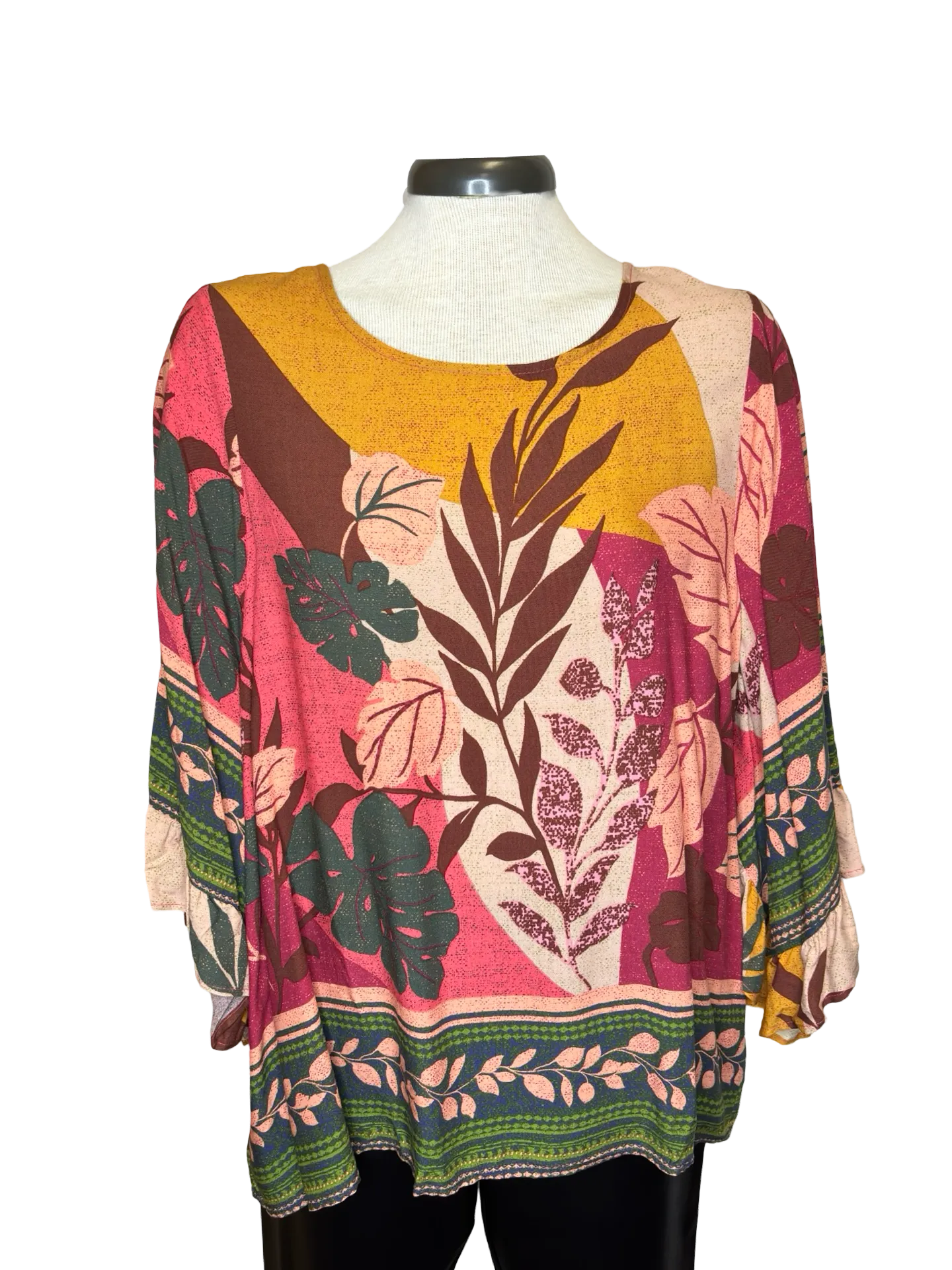 Floral Border Challis Top