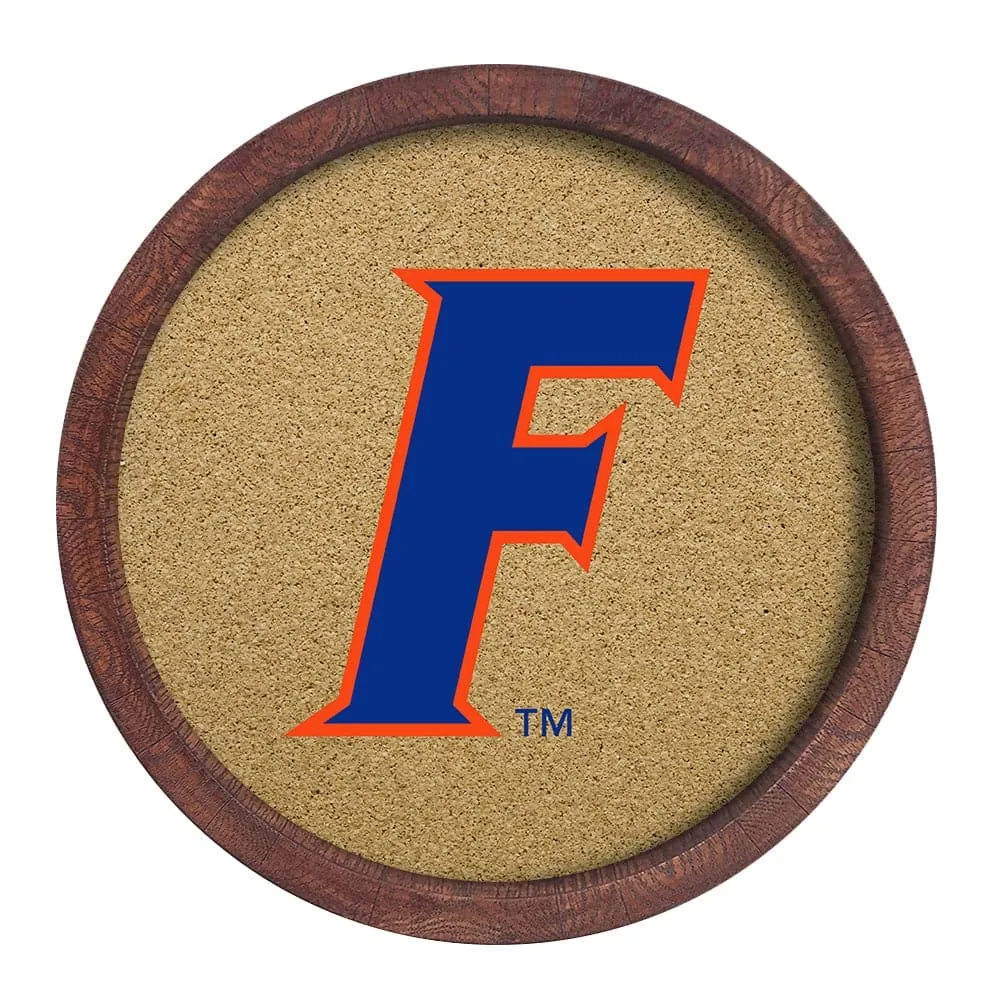 Florida Gators: F Logo - "Faux" Barrel Framed Cork Board