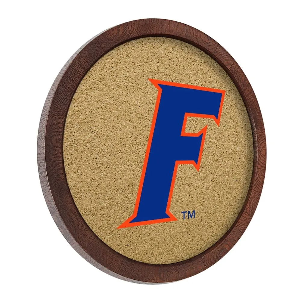 Florida Gators: F Logo - "Faux" Barrel Framed Cork Board