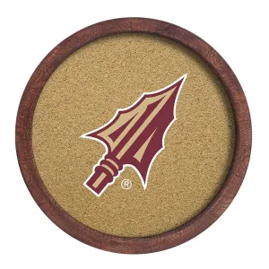 Florida State Seminoles: Arrowhead - "Faux" Barrel Framed Cork Board