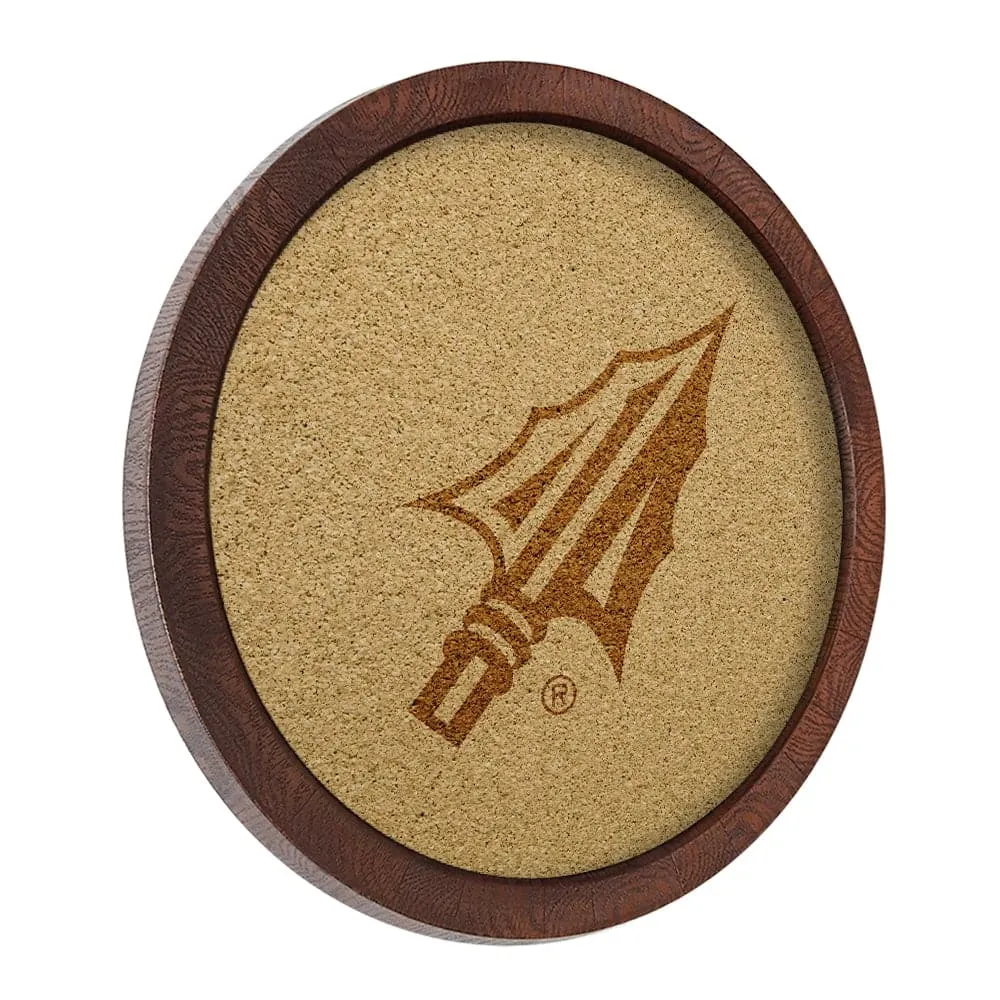 Florida State Seminoles: Arrowhead - "Faux" Barrel Framed Cork Board