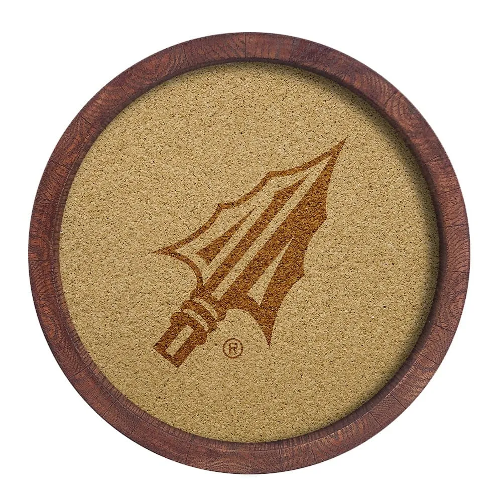 Florida State Seminoles: Arrowhead - "Faux" Barrel Framed Cork Board