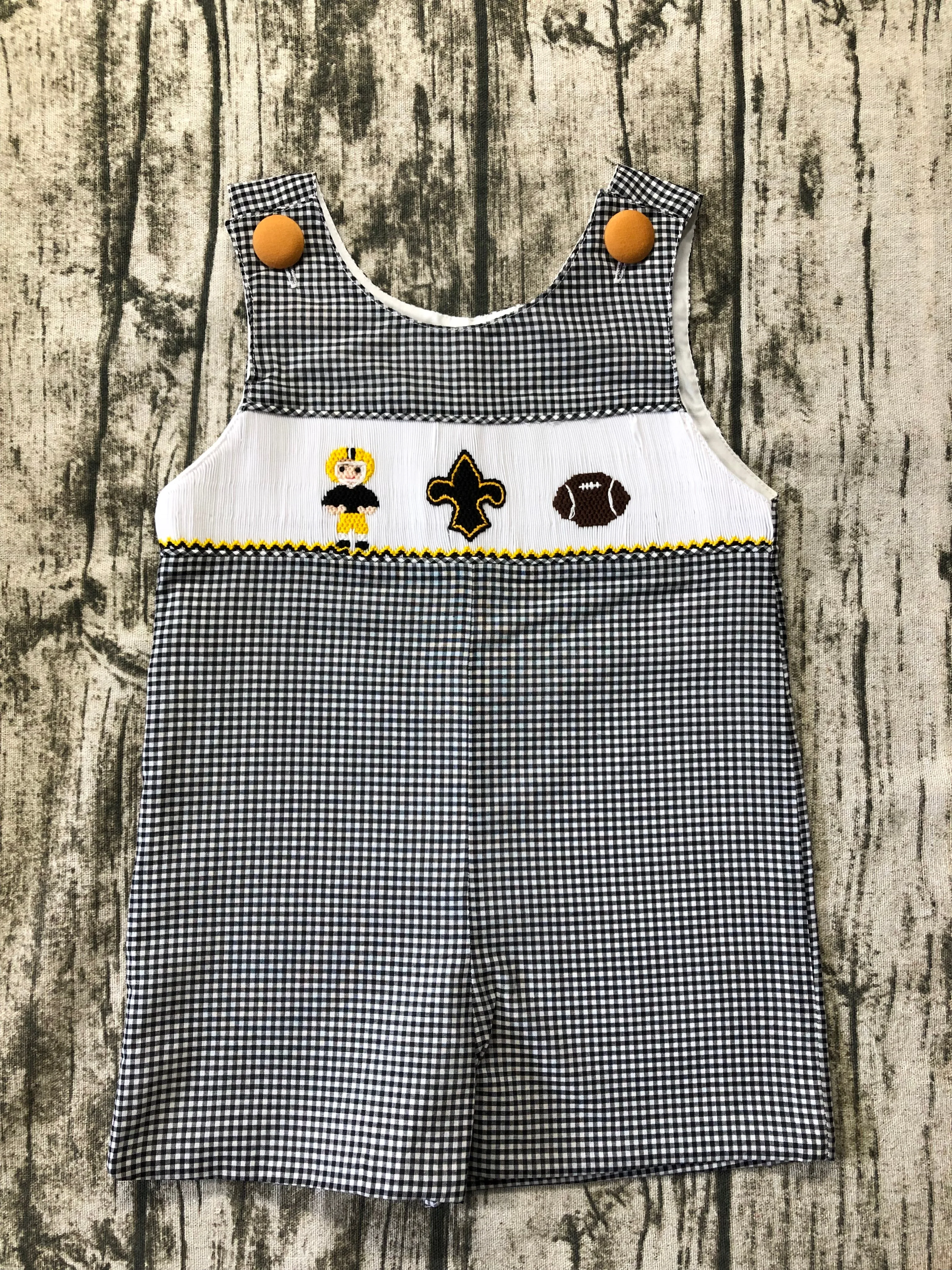 Football player, Fleur de Lis, and football Jon Jon