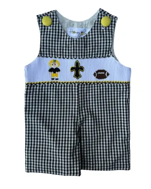 Football player, Fleur de Lis, and football Jon Jon