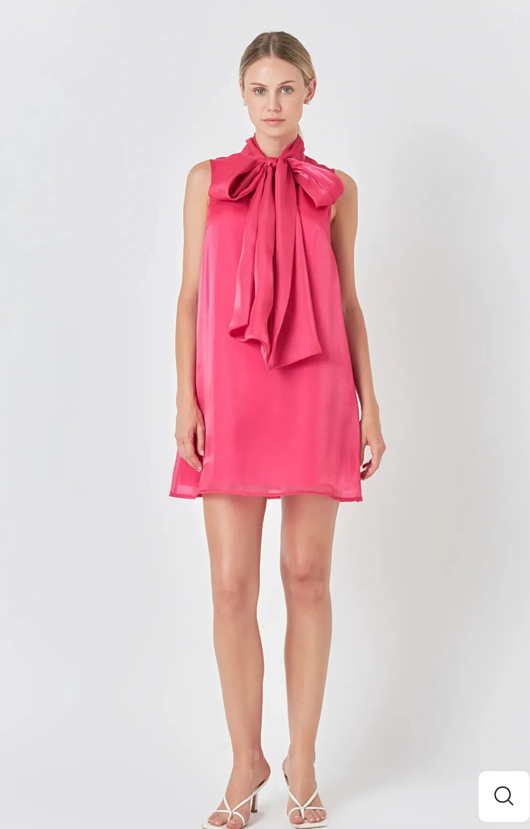 Fuchsia Organza Mini Dress