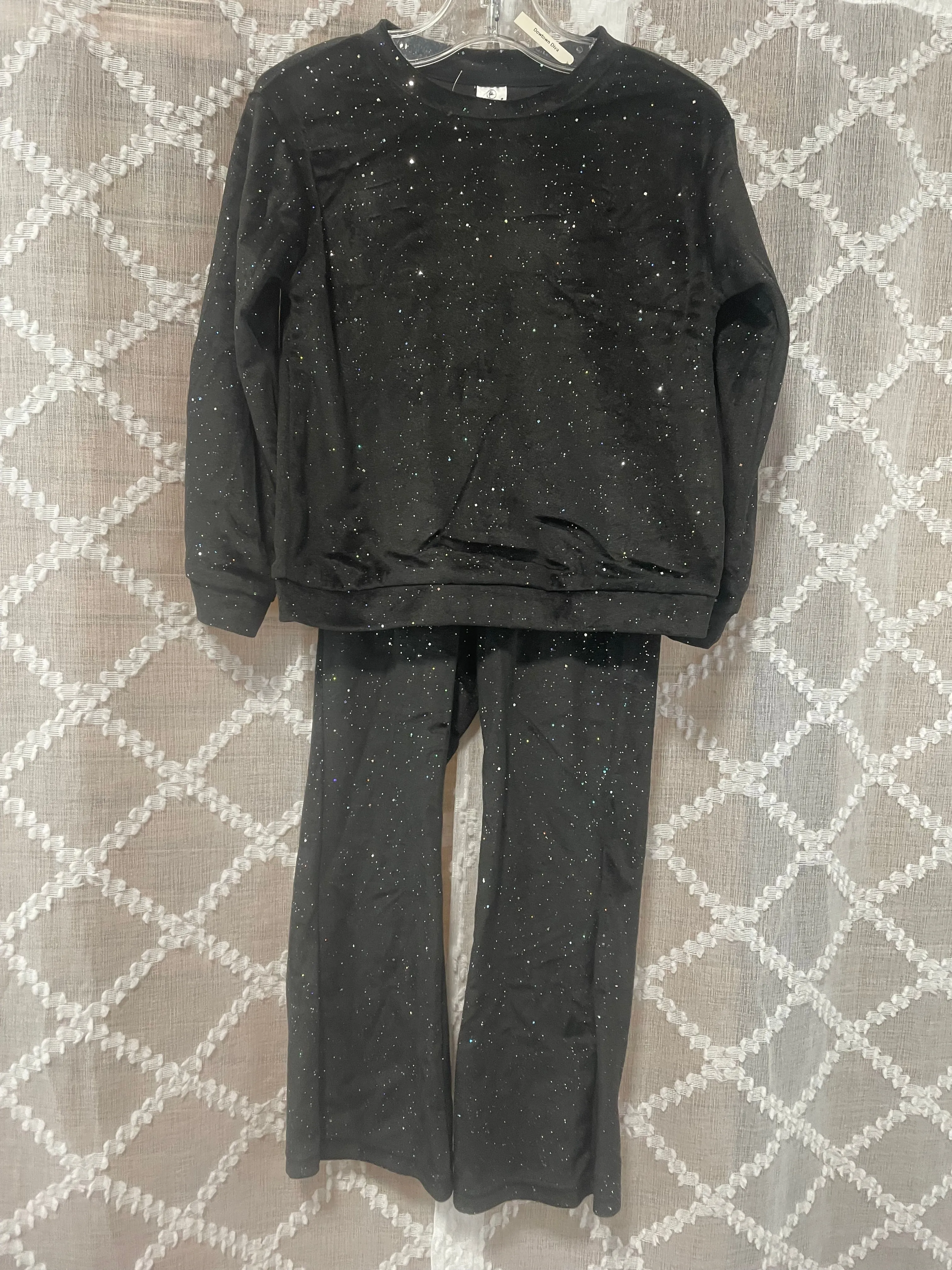 Girls Black & Glitter Pant Set