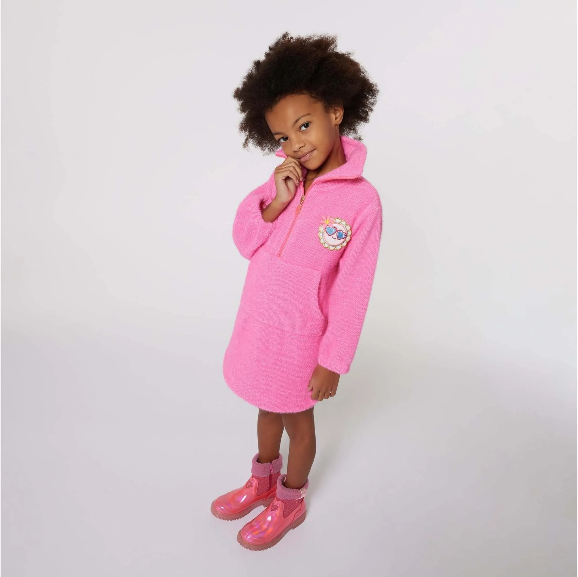 Girls Pink Zip Up Dress