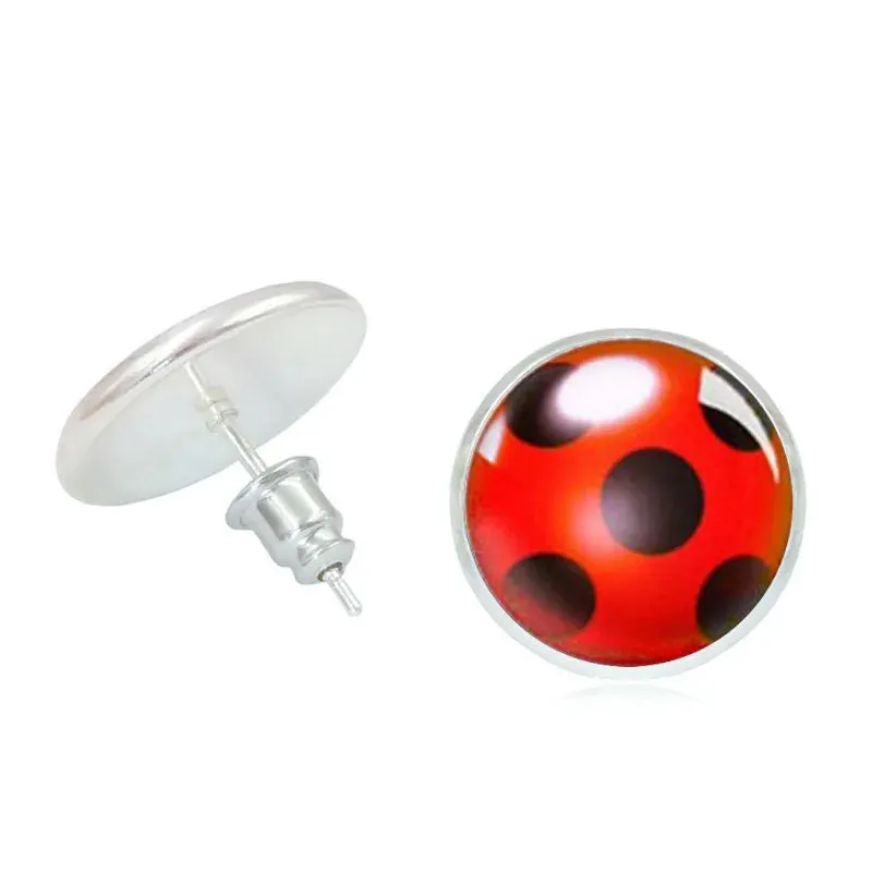 Glass Ladybug Earrings, Cute Gem Bug Stud Earrings for Women/Men/Kids Birthday/Christmas/Holiday Gift for Her/Him
