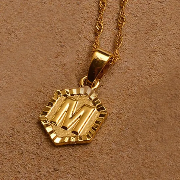 Gold Initial Pendant Necklace