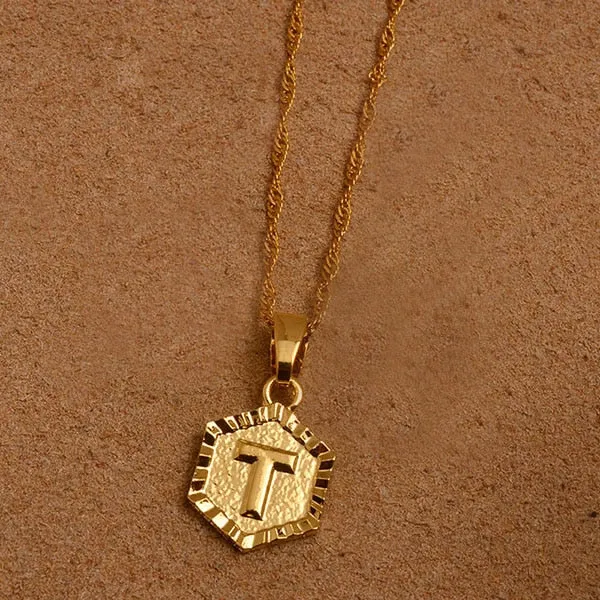 Gold Initial Pendant Necklace