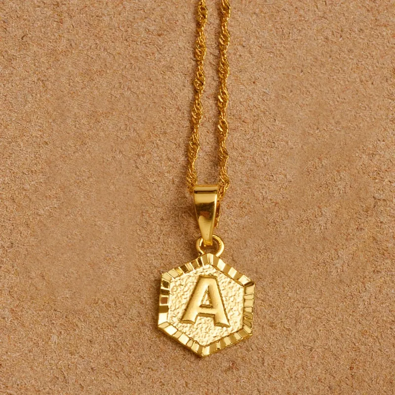 Gold Initial Pendant Necklace