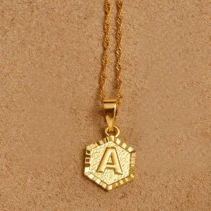 Gold Initial Pendant Necklace