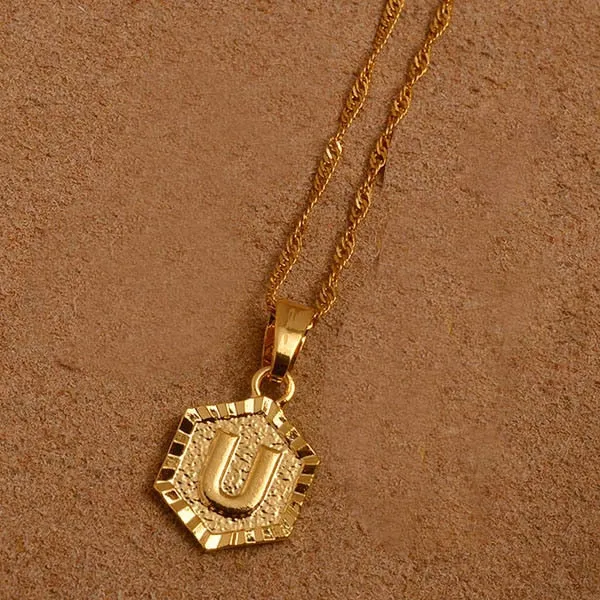 Gold Initial Pendant Necklace