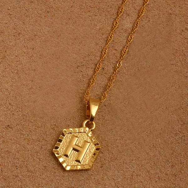 Gold Initial Pendant Necklace