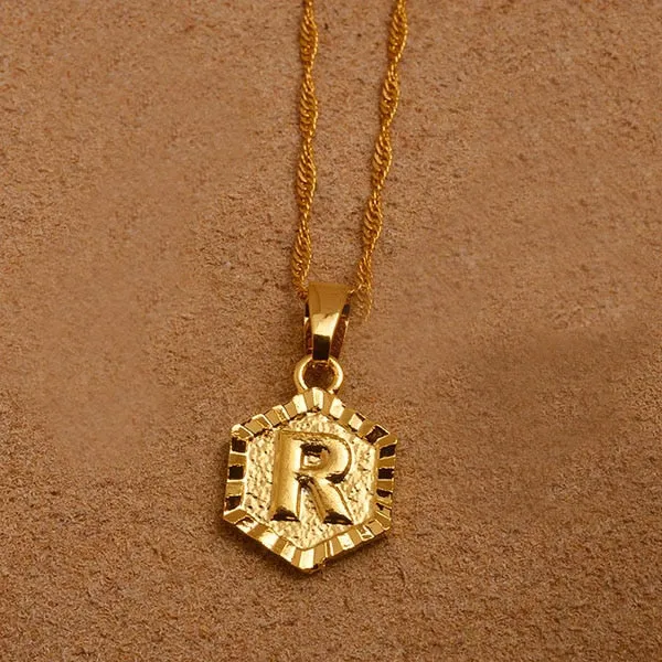 Gold Initial Pendant Necklace