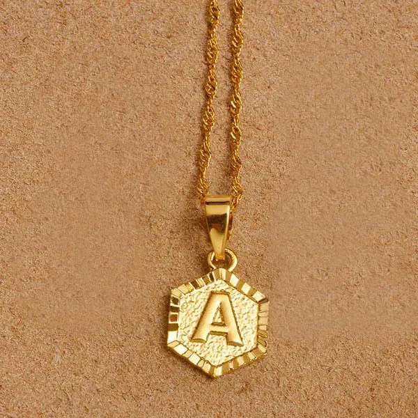 Gold Initial Pendant Necklace