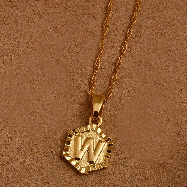Gold Initial Pendant Necklace