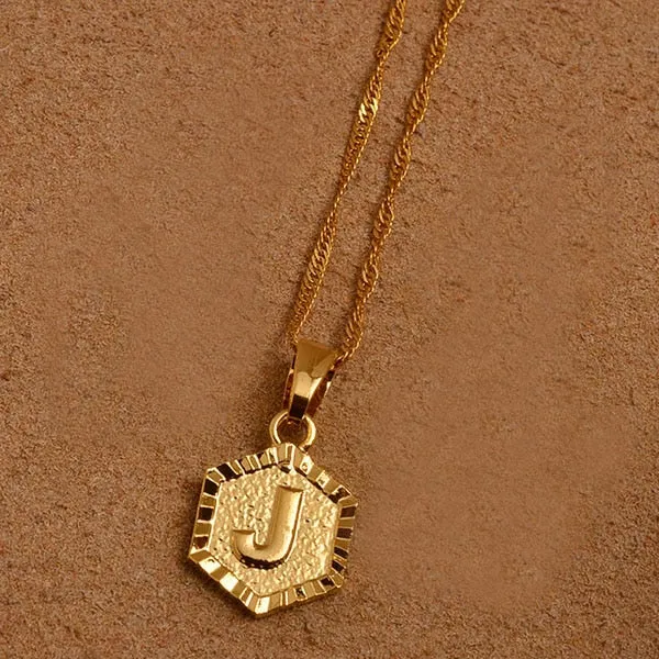 Gold Initial Pendant Necklace