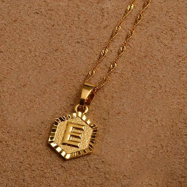 Gold Initial Pendant Necklace