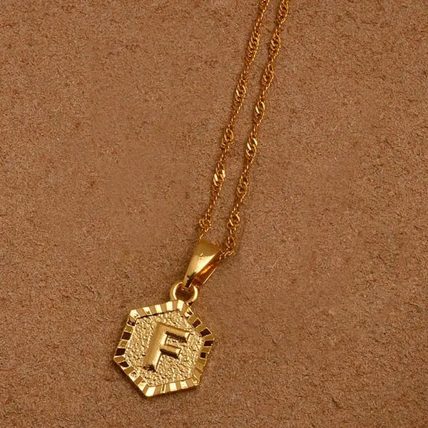 Gold Initial Pendant Necklace